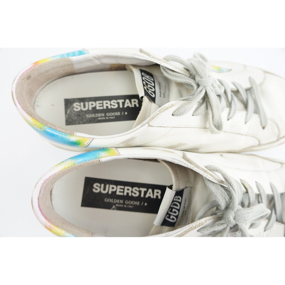Golden Goose Superstar Sneakers Mens 41 White‎ Tie-Dye Leather Low Top GGDB - Picture 5 of 8